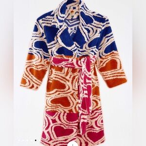 Farm Rio Multicolored Wild Hearts Fleece Coat